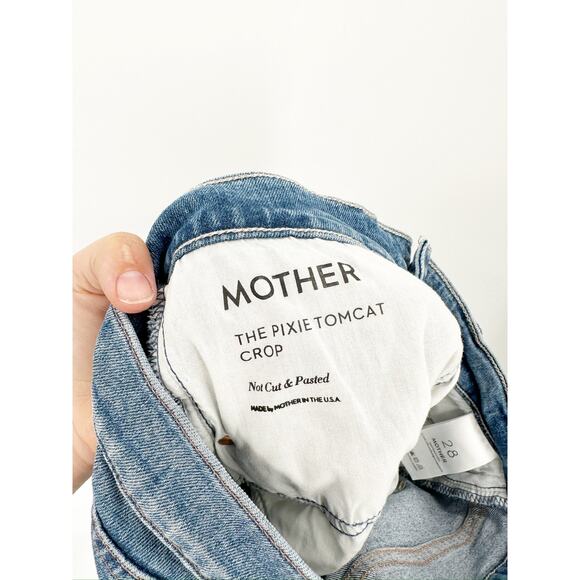 MOTHER Jeans The Pixie Tomcat Crop Jean Not Cut & Pasted 28 - Picture 4 of 7